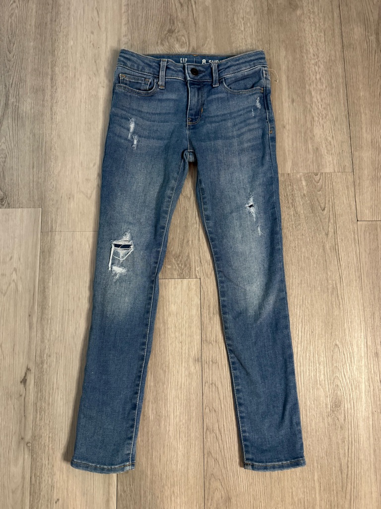 Gap Kids Girls Super Skinny Girls Distressed Skinny Jeans Adjustable Waist 8